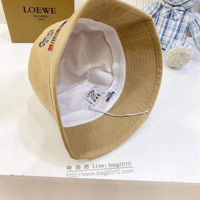 Moschino男女同款帽子 莫斯奇諾小熊圖案簡約款漁夫帽遮陽帽  mm1192